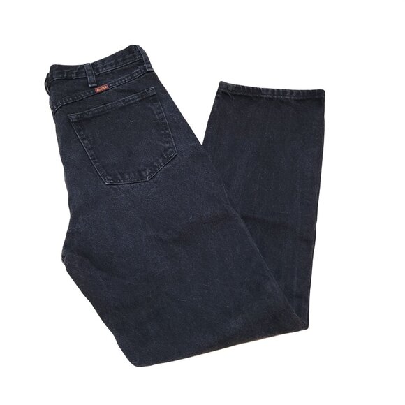 Vintage 90s Rustler Jeans 33x32 Men's Regular Fit Straight Leg Black - Picture 2 of 7
